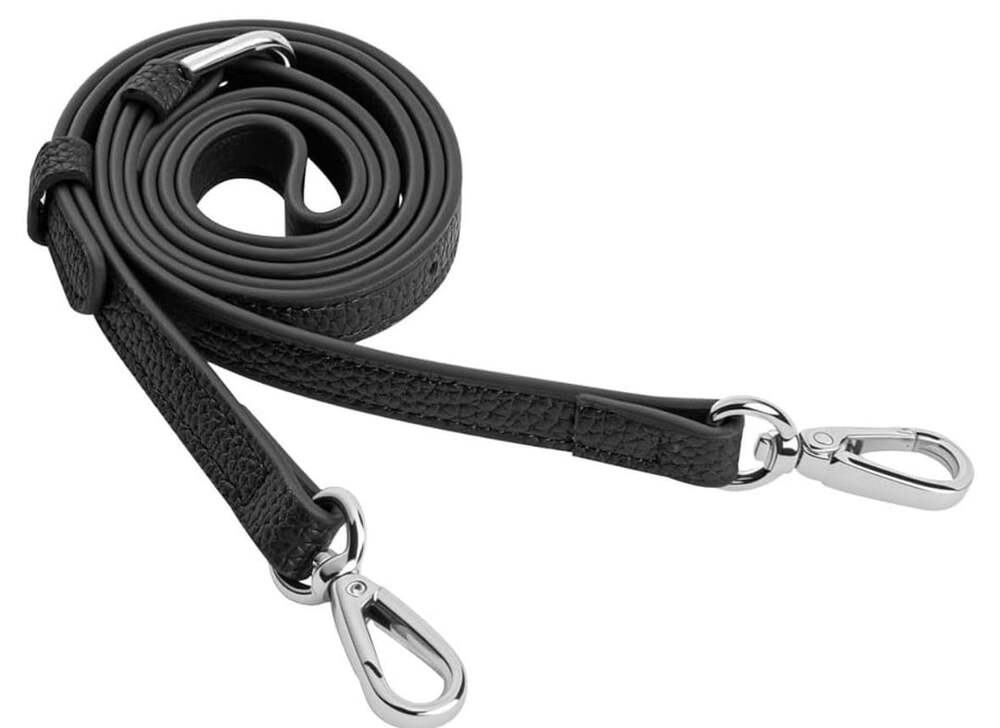 Leather Crossbody Replacement Handbag Strap Black Silver